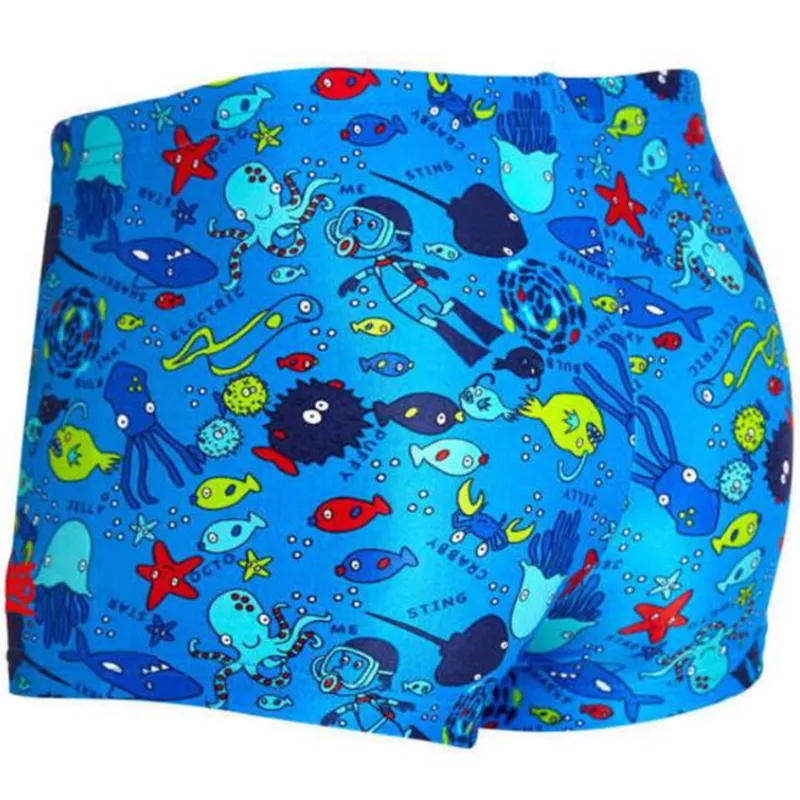 Zoggs Boys Sea Life Hip Racer Swim Shorts Blue-1